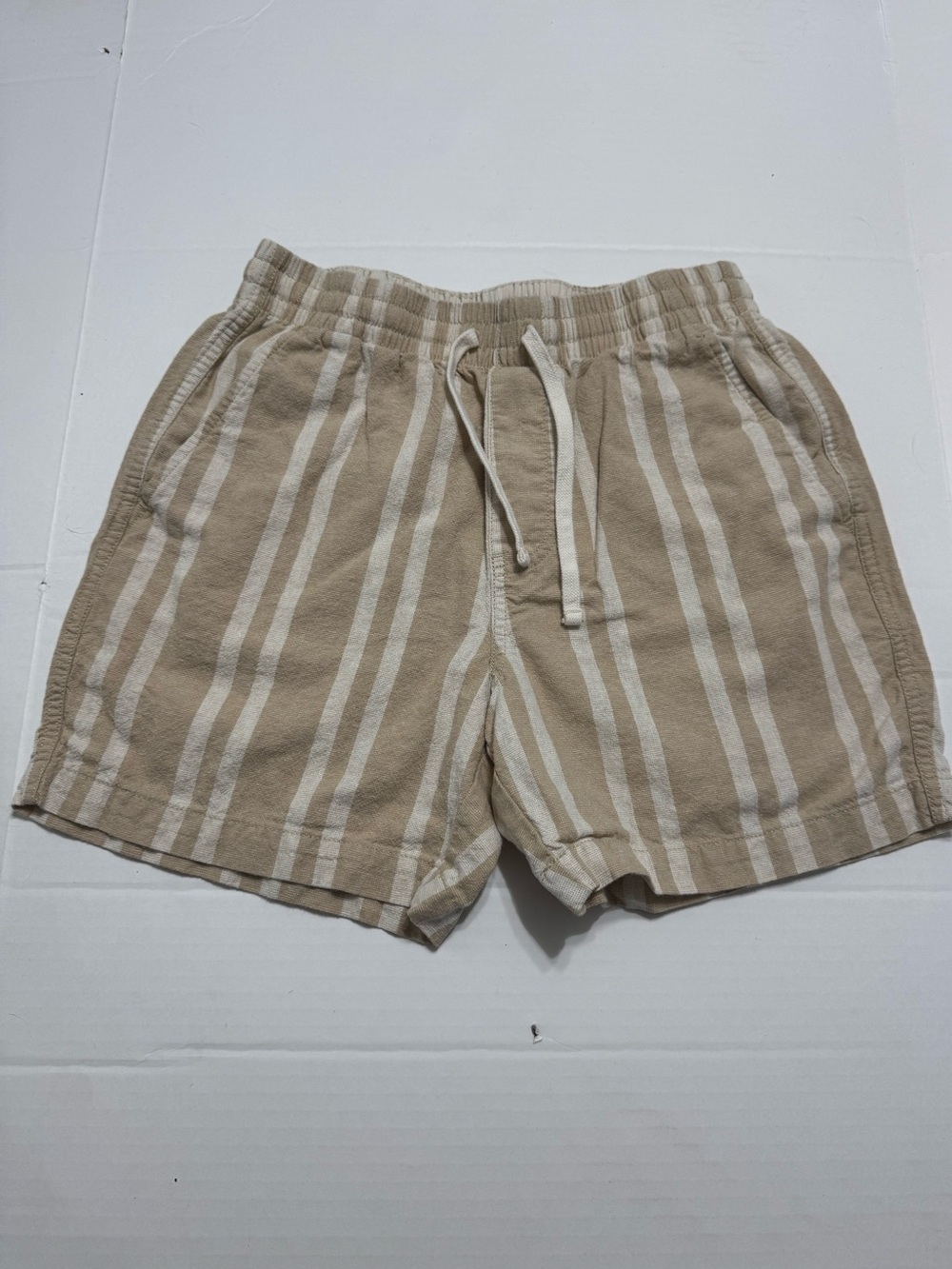 J.Crew Linen-Cotton Striped Drawstring Shorts Size S